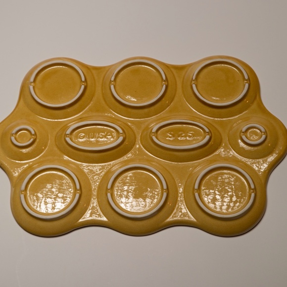 Midcentury Yellow Ceramic Condiment Platter - Picture 8 of 13